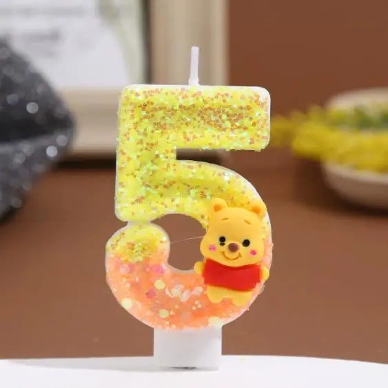 Anime 0-9 Zahl Kerze Nette Winnie the Pooh Kerze Cartoon Charakter Kinder Party Kuchen Plug-in Geburtstag Kuchen Dekoration geschenke – Detail 8