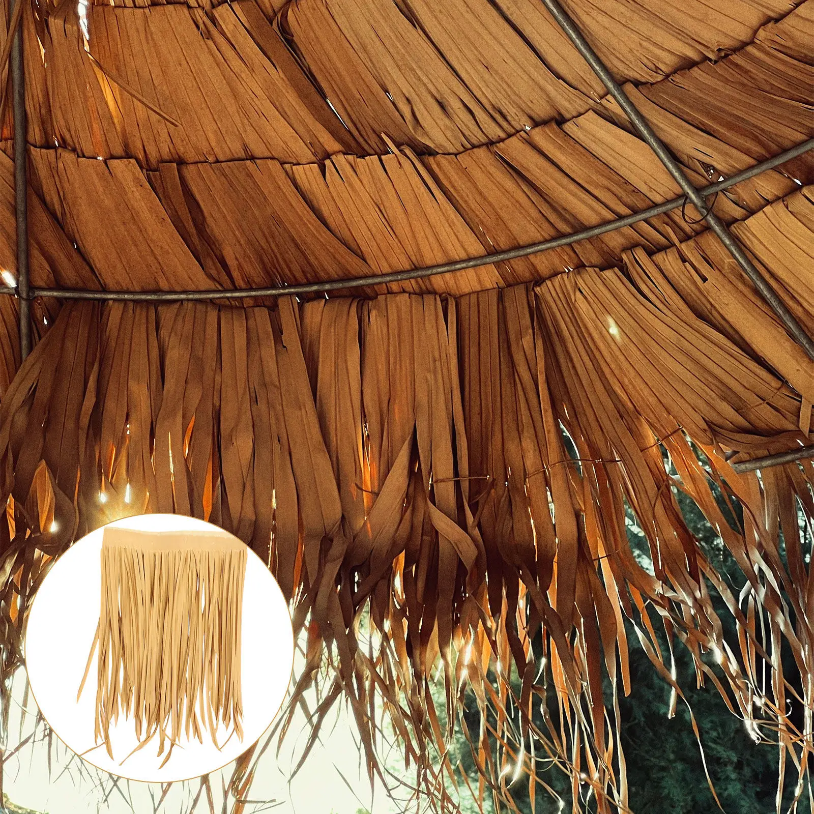 4Pcs Artificial Straw Roof Simulated Thatch Roofing for Garden Hut Outdoor Decor Farmhouse Rustic Landscaping DIY Fireproof