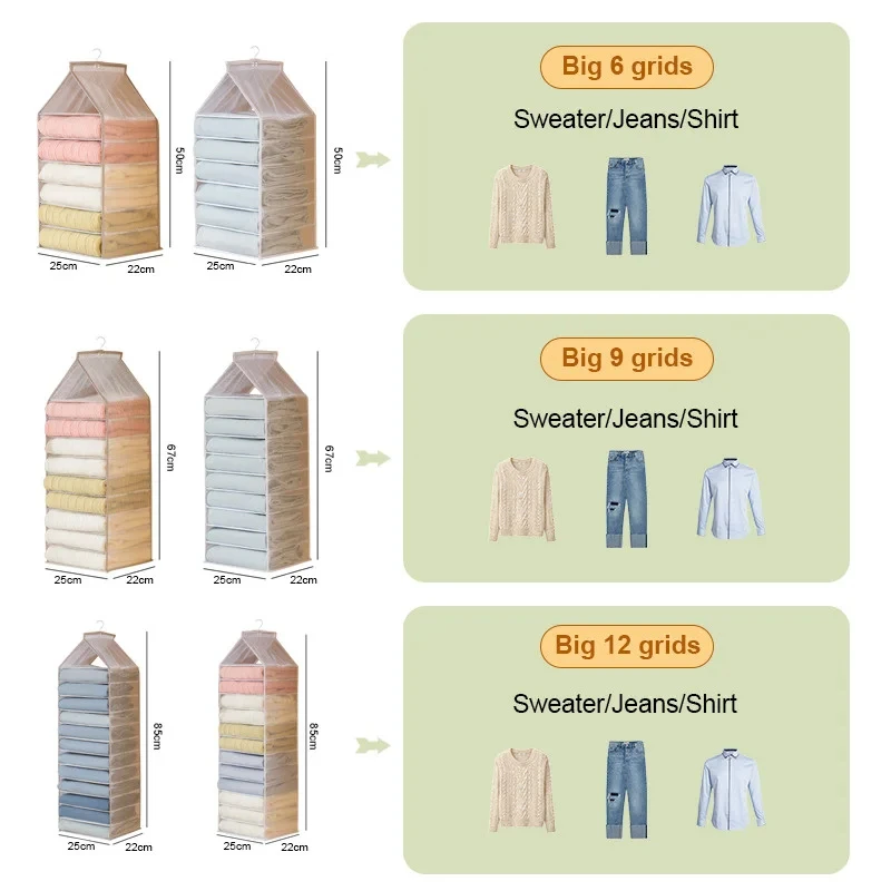 1pc Wardrobe Hanging Storage Bag Cabinet Organizer For Pants Socks T-Shirt Underwear Organizer Hanging Closet Organizer