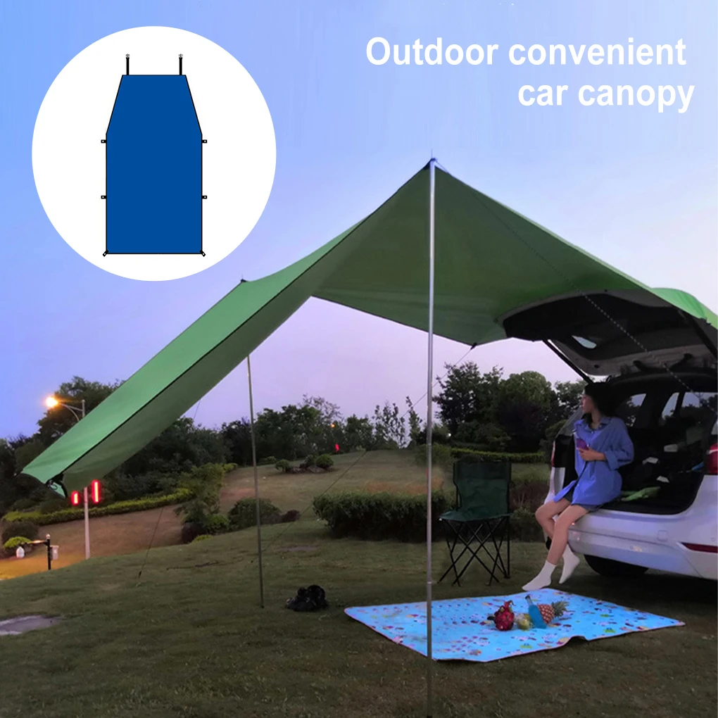 

Car Side Awning Folding Length Adjustable Metal Rod Windproof Sunproof Oxford Cloth Tent Travelling Sunshade Canopy