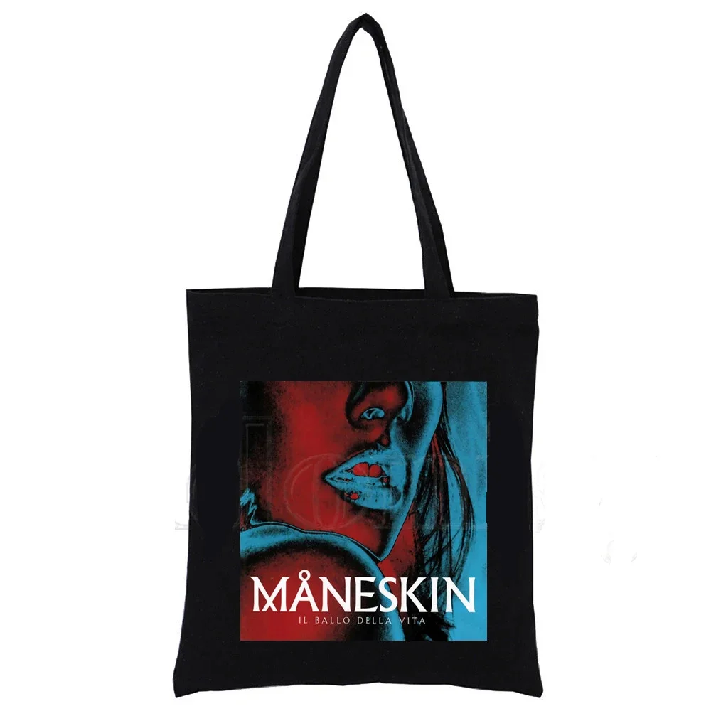 Maneskin Casual Large Capacity Shoulder Bags Shopper Canvas Harajuku  Print Ulzzang Handbags Cheap Women