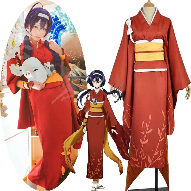 DY20Anime Bungou Stray Dogs Cosplay Costumes Kyoka Izumi Cos Halloween Party Cos Women's Japanese Bathing Suits Dress shoes and