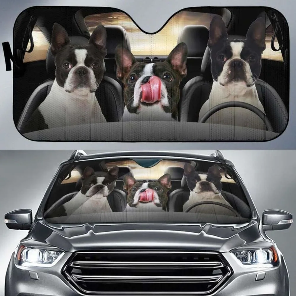 BOXER DOG DRIVING CAR Universal Car Side Window Sun Shade Cute Windshield Sunshade for Cars Sedan Truck SUV Sun Visor Protector