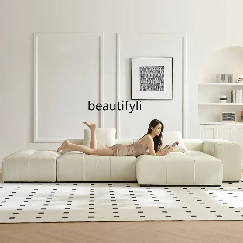 H Sofa silicone leather double-sided seated sofa module combination Italian minimalist sofa