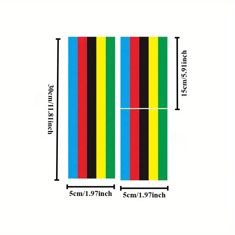 3pcs Champions Rainbow Stripe Road Bicycle Frame Stickers Top Tube Waterproof DIY Decoration MTB Bike Fork Durable Vinyl Decals