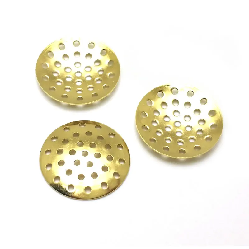 30PCS 12MM~29.5MM Antique Bronze Brass More Hole Round Disk Can fit Trays Bezels Base Settings Diy Jewelry Findings Accessories