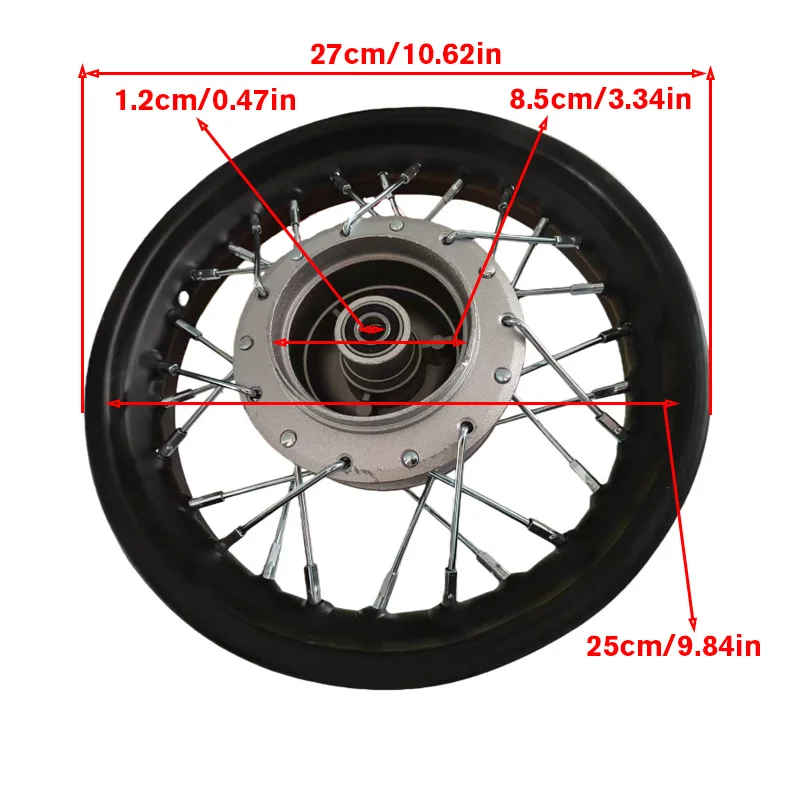 ملحقات جديدة للدراجات النارية على الطرق الوعرة مع عجلات 2.50-10 بوصة وحلقات فولاذية لفرامل الطبل الأمامية والخلفية #5