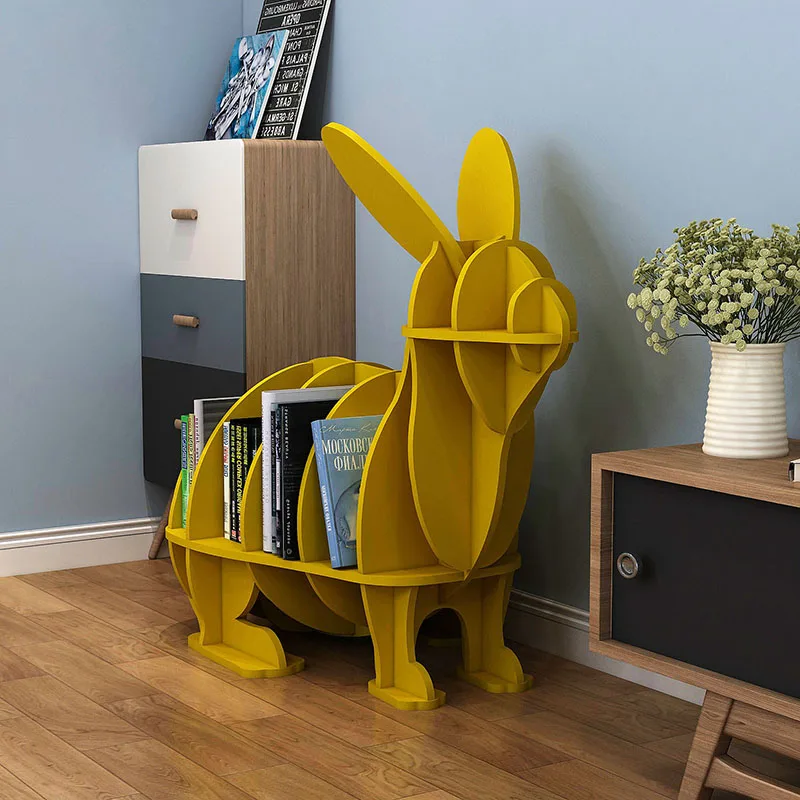 Rabbit-Shaped Children Book Rack Bookcase Storage Shelve Children\'s Bookshelf For Home Shop Kindergarten School Decoration