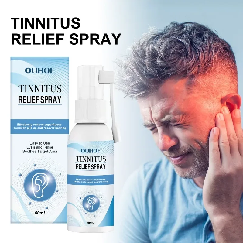 60ml Tinnitus-Entlastungs spray verbessern das Hören von Tinnitus Taubheit schmerzen Linderung Ohren reinigung Gehörgang Verstopfung Ohr gesundheitspflege