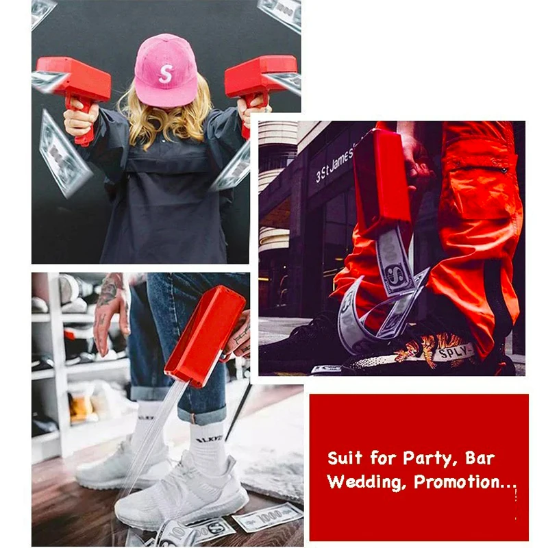 مطلق النار المحمول لحفلات الزفاف وأعياد الميلاد، لعبة تخفيف التوتر، أفلام البكالوريوس، مستلزمات الحفلات، مسدس رذاذ المال