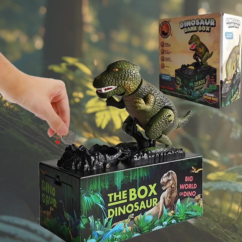 

Dinosaur Piggy Bank, Coin Eating Savings Tool for Kids, Money Box for Children, Coin Storage Box, Unique Gift, Organization