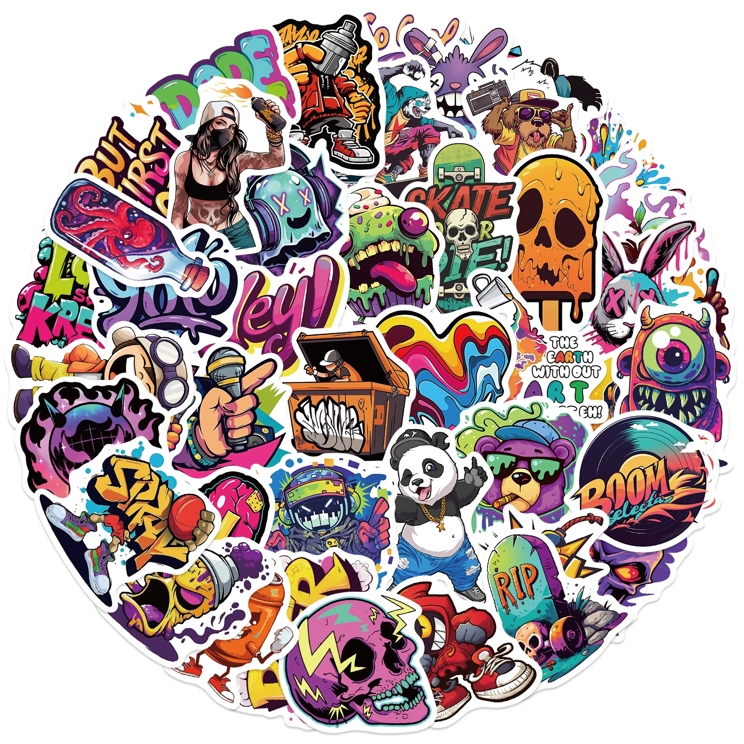 50 stuks mode gepersonaliseerd - Street Fashion Graffiti recensie en prijs