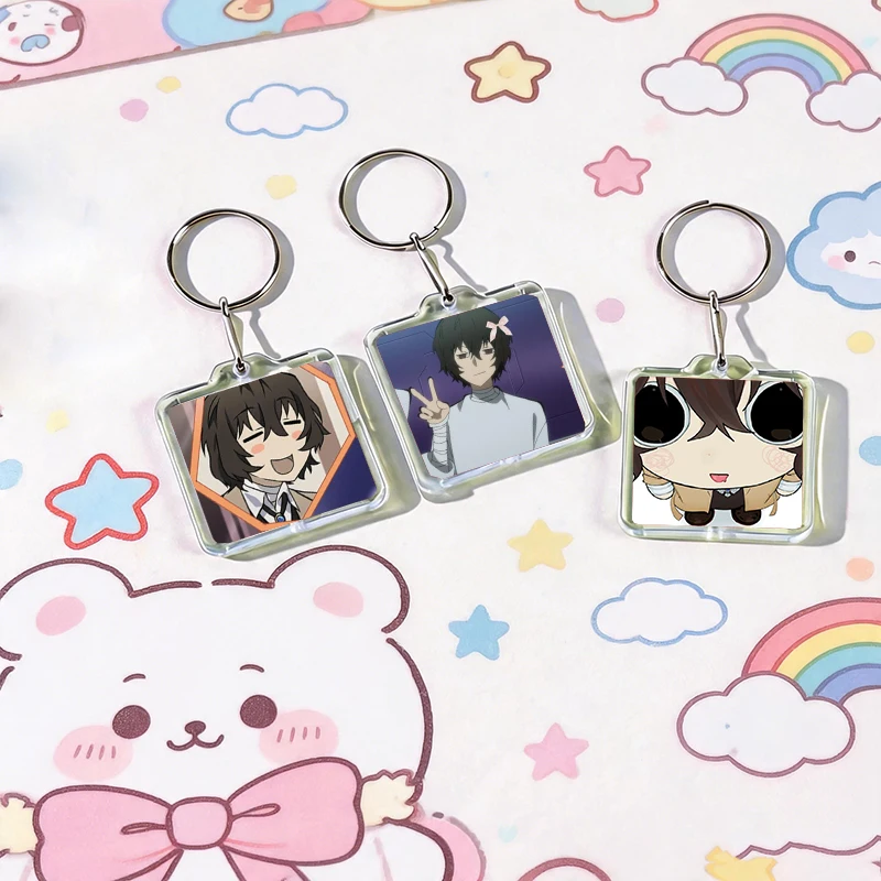 Funny Figure Osamu Dazai Icons Acrylic Keychain Handmade Hanging for Clothes Backpack Decoration Accessories Gifts with Friends