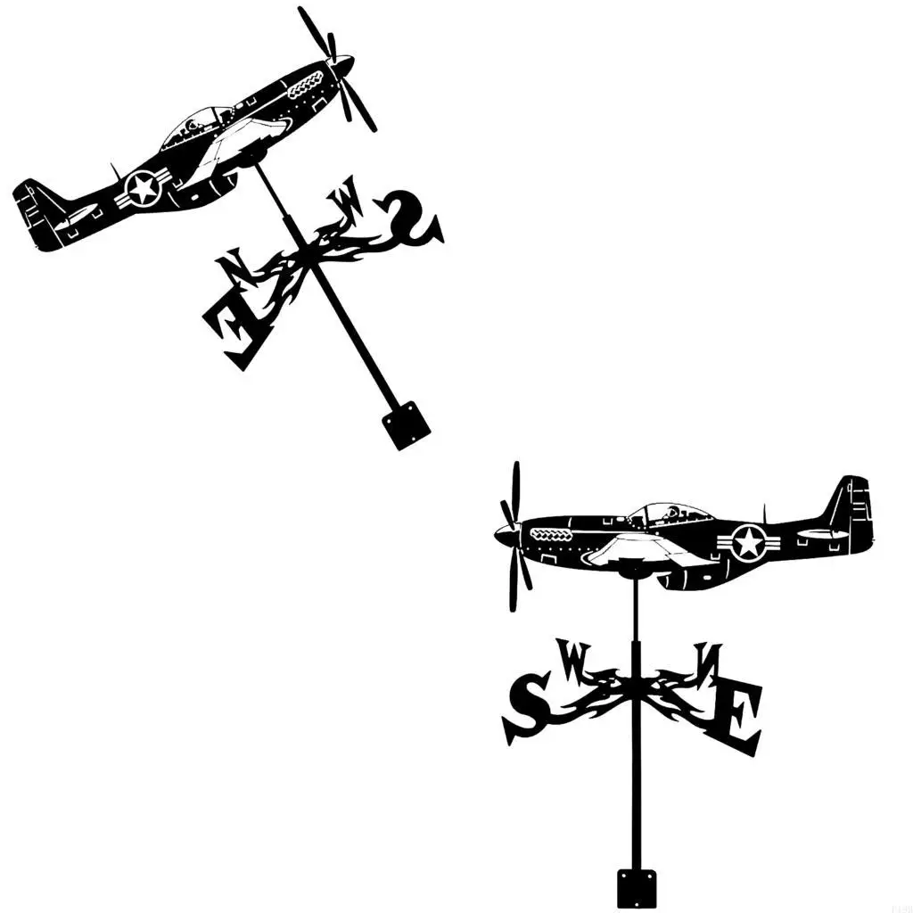 

F19B Decorative Garden Weathervane Plane Wind Direction Indicators Ornaments