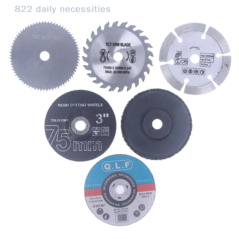 

7Pc 75mm Cutting Disc Circular Saw Blade with 10mm Hole for Efficient Grinding Sander Durable Tool for Home Workshop Projects