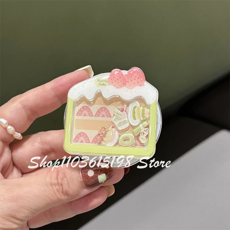 

Cute Strawberry Cake Shake Magnetic Holder Phone Griptok Grip Tok Phone Stand Support For iPhone Magsafe Accessories Smart Tok