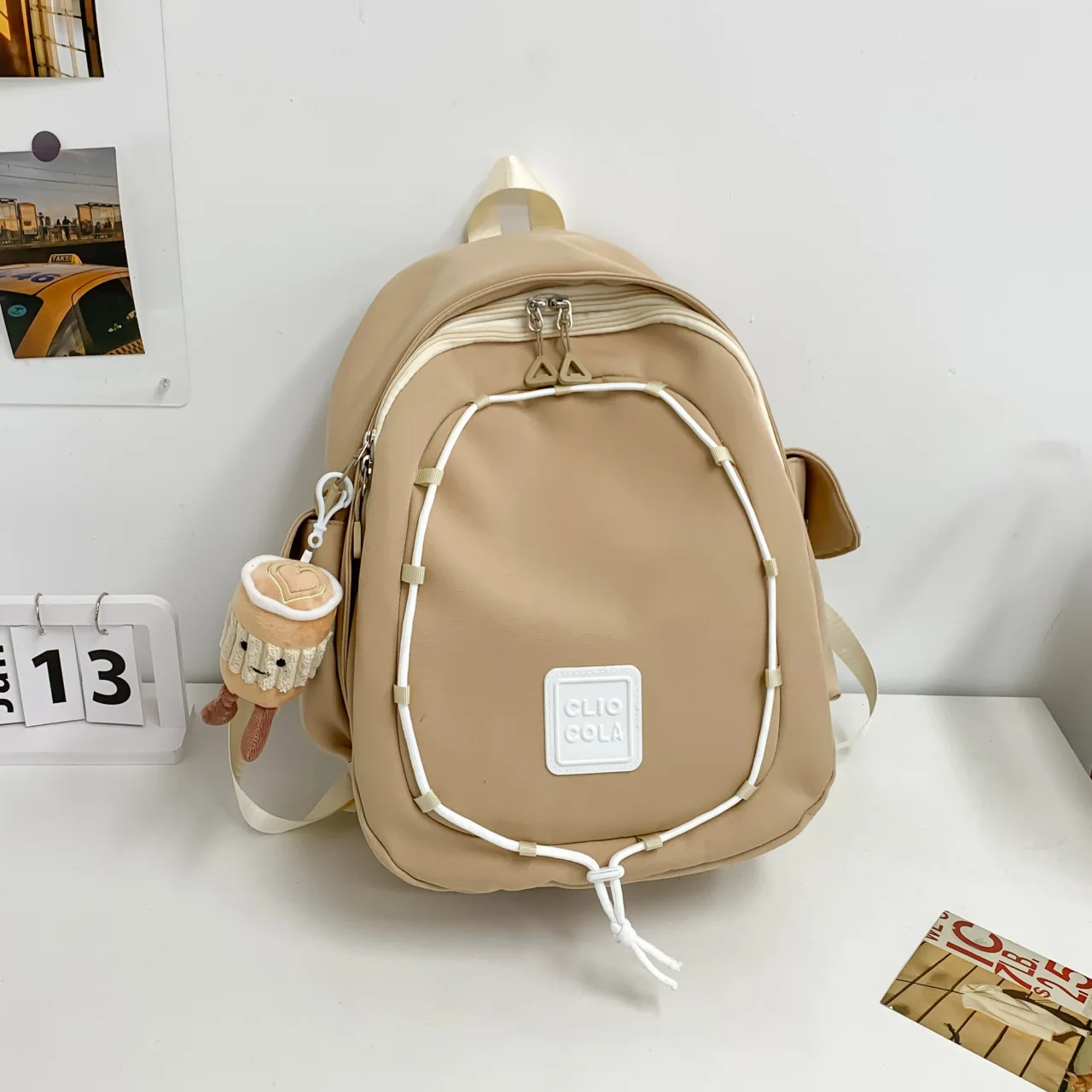 

Autumn Winter New Cute Casual Double Backpacks Men Women Travel Solid Color Computer Backpack Bags