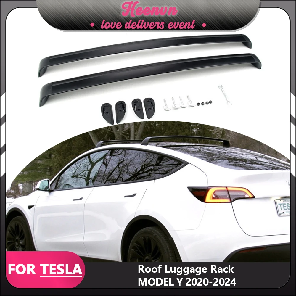 Roof Rack For Tesla Model Y 2024 2023 2022 Aluminum Alloy Roof Rack Cross Bar Model Y Luggage Carrier 2021 Accessories