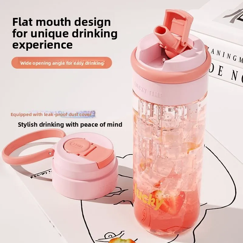 

2024 Summer New Tritan St Water Bottle Portable Plastic Sports Cup High Aesthetic Value for Men And Women Adult Beverage U...