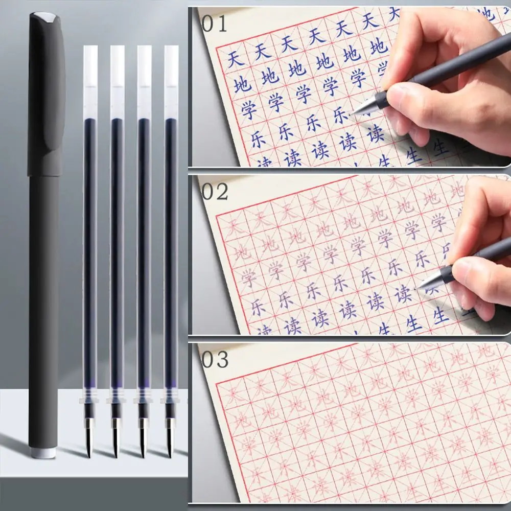 7pcs/set Blue Ink Automatic Fade Pen Kit Refill Handwriting Calligraphy Magic Pens Invisible 0.5mm Ink Disappearing Pen School