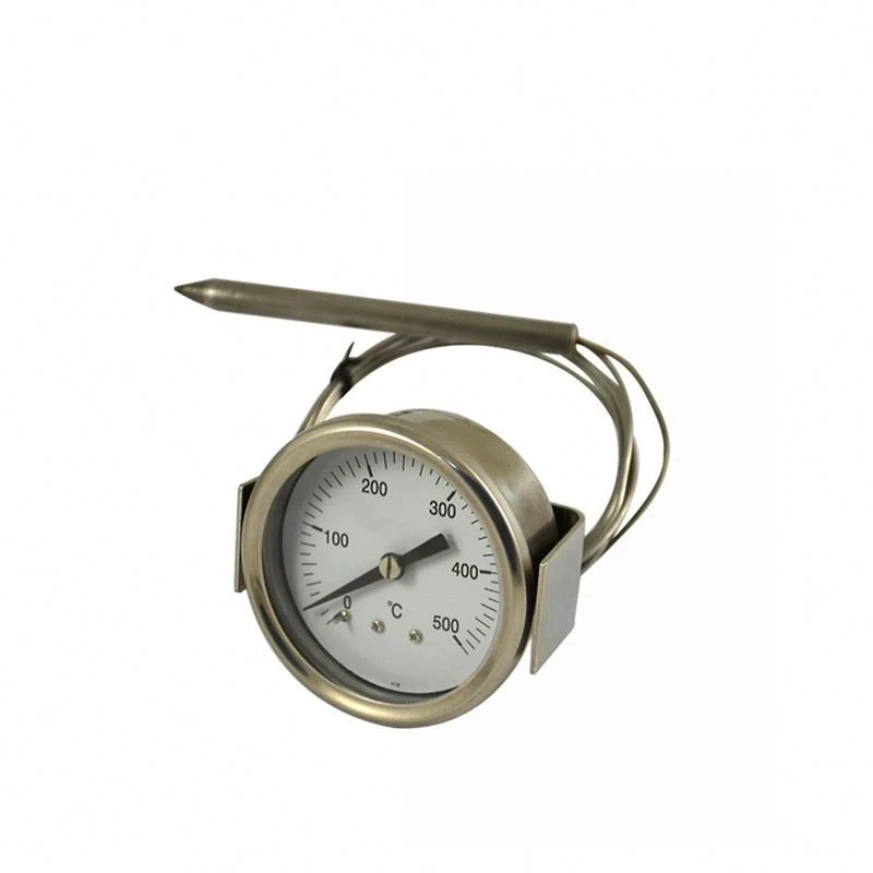 Bimetallic temperature gauge, alternative to glass thermometertemperature instrument