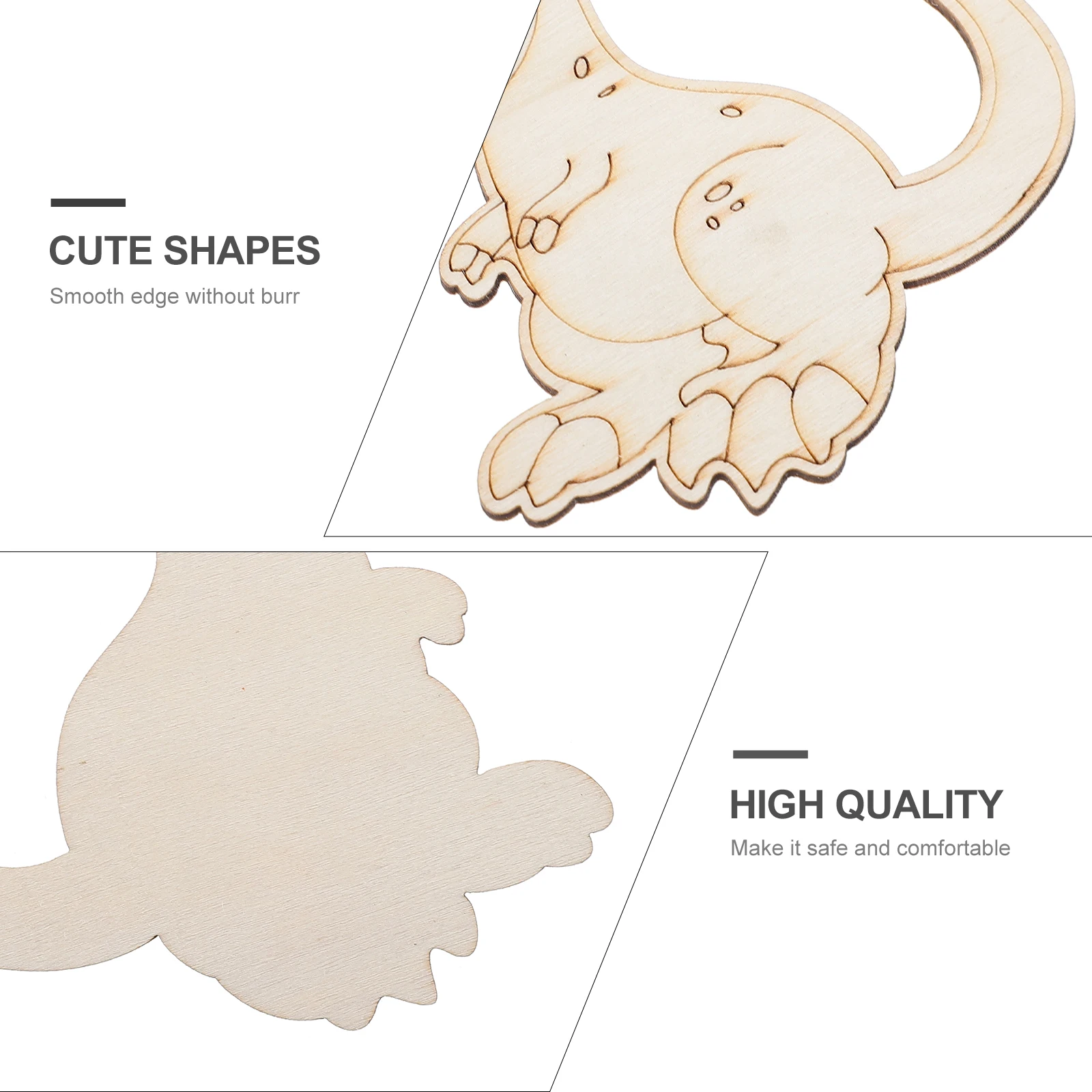 20 Stück bunte Dinosaurier-Holzspäne, DIY-Kinder-Graffiti-Bastelspielzeug, lustige Design-Dekorationen