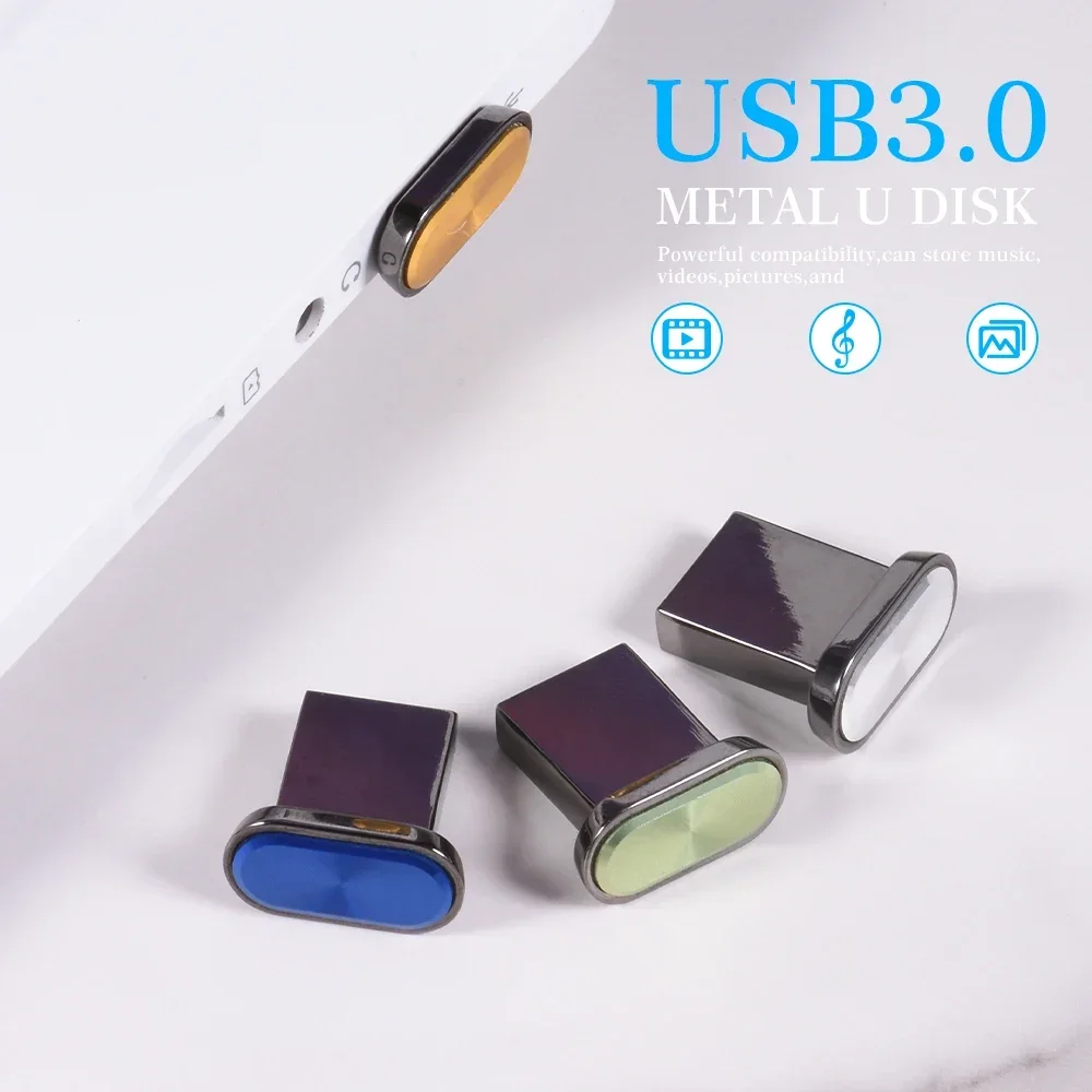 High Speed Mini Metal USB 3.0 Flash Drive 64GB Blue Memory Stick 32GB U Disk 16G Pen Drives 8GB Pendrive 4GB External Storage