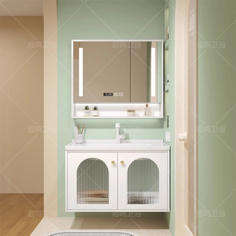 Sink Bowl Tall Bathroom Cabinet White Modern Space Saver Luxury Bathroom Cabinet Storage Mirror Mobiletto Bagno Home Furniture
