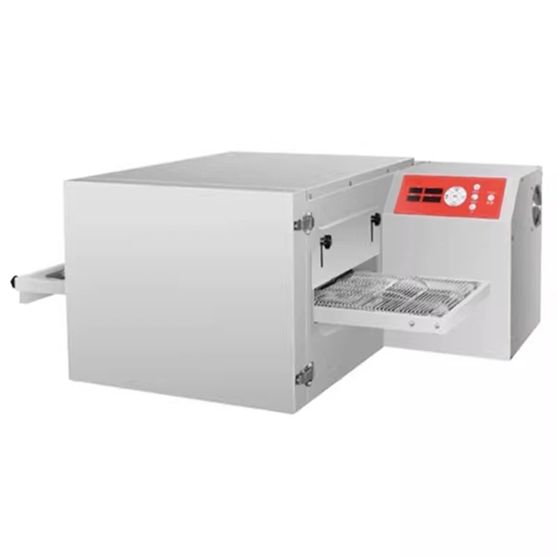 Commercial Intelligent Fast Grilled Hamburger เตาอบ Hot Air Circulation Chain เตาอบพิซซ่า 14 นิ้ว/15 นิ้ว