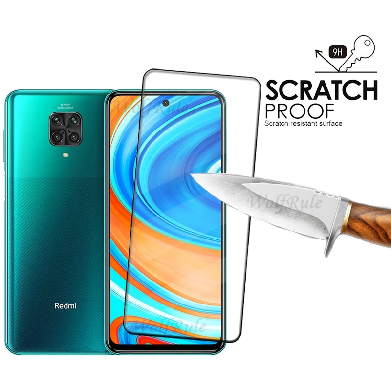 Kaca penutup penuh untuk Redmi Note 9 Pro, 1/2/3/4 buah kaca Xiaomi Redmi Note 9 Pro kaca 9H pelindung layar penuh