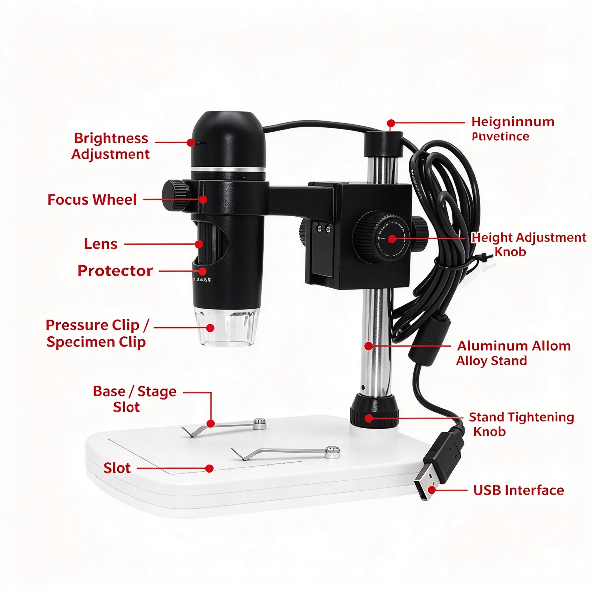 300X 5 Million Pixels USB Digital Microscope Portable Industrial Electronic Magnifying Camera Hair Follicle Detector