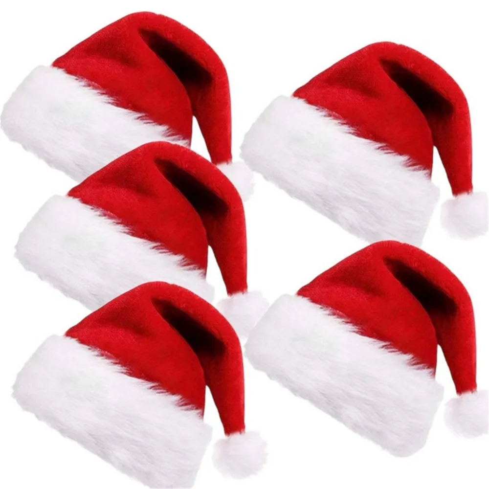 

Christmas plush Christmas hat with enlarged and thickened ball COS Santa hat