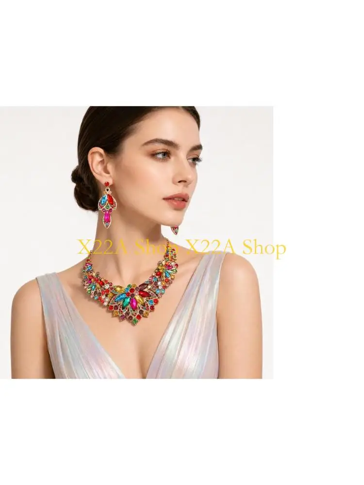 Unique Vintage-Inspired Jewelry Set with Coordinated Necklace and Studs Earrings, Floral Lobster Clasp and Extender Chain