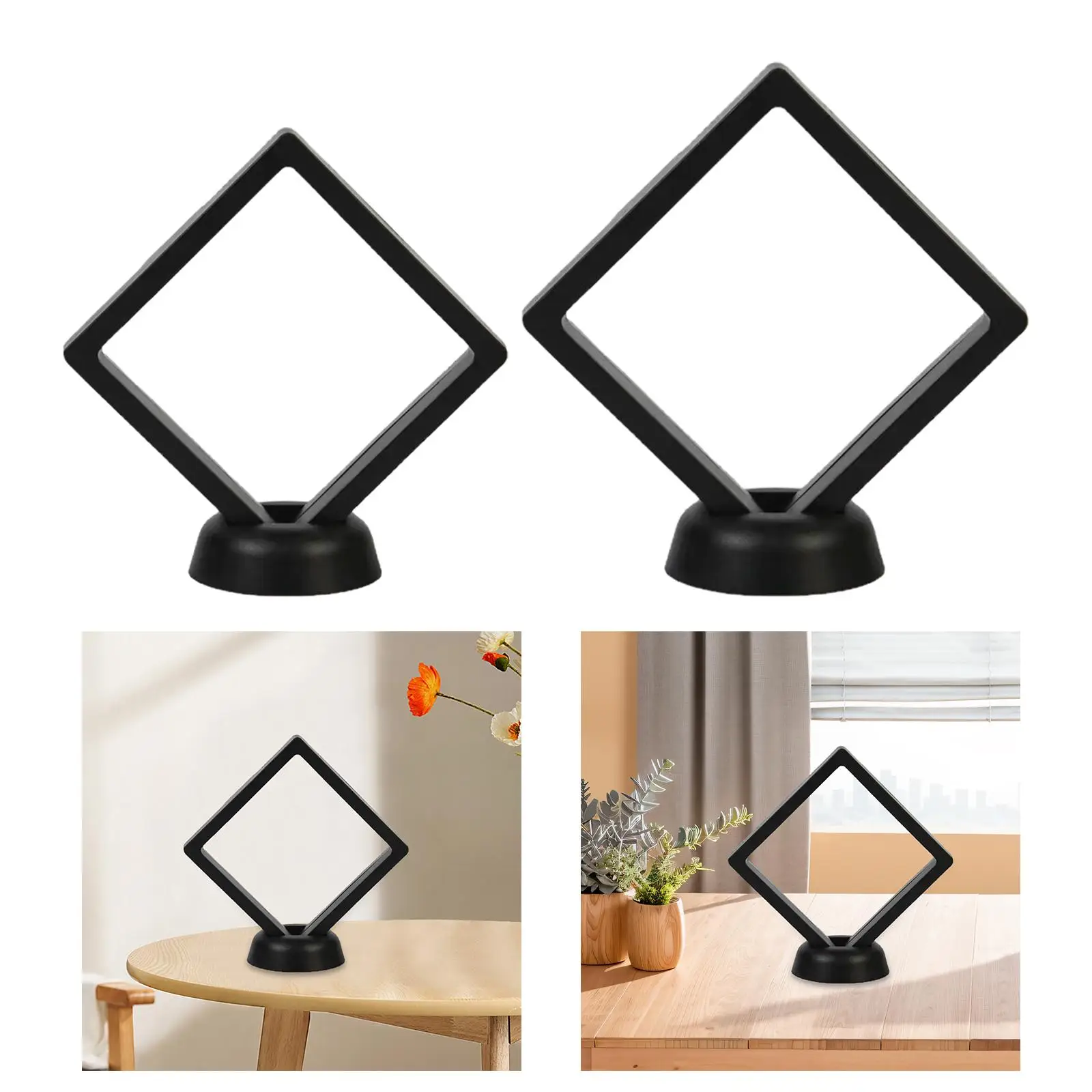 4 Pieces 3D Floating Display Cases, Thin Film Jewelry Storage Box, 3D Floating Frame Holder for Bracelet, Necklace