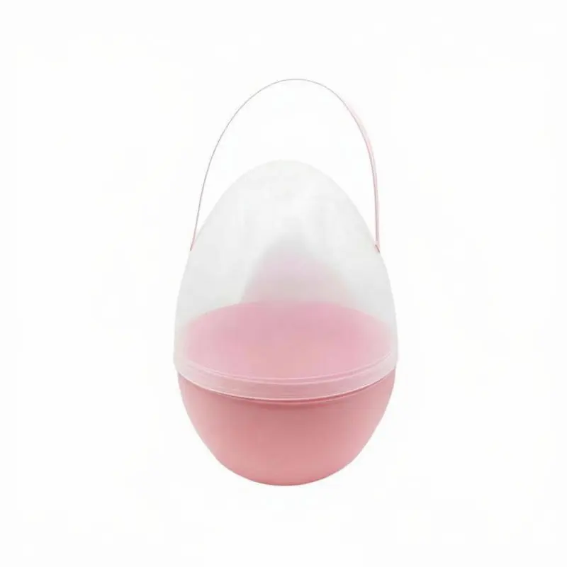 

Пасхальный раздвижной овальный контейнер для хранения, пластиковый органайзер в форме яйца динозавра с ручкой, мультяшный держатель для косметики, 25 см