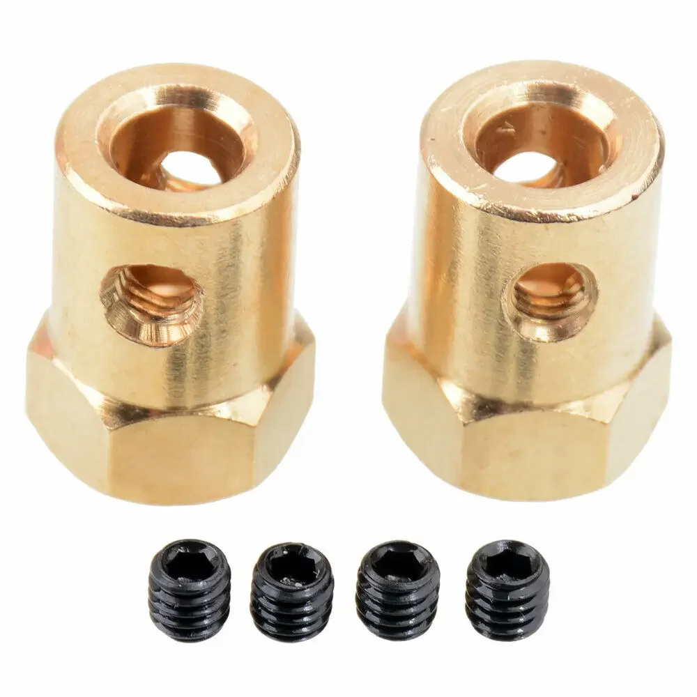 RC 6mm Brass Hexagon Motor Coupling L:18mm For RC Model Car Wheel Hex 12mm Drive