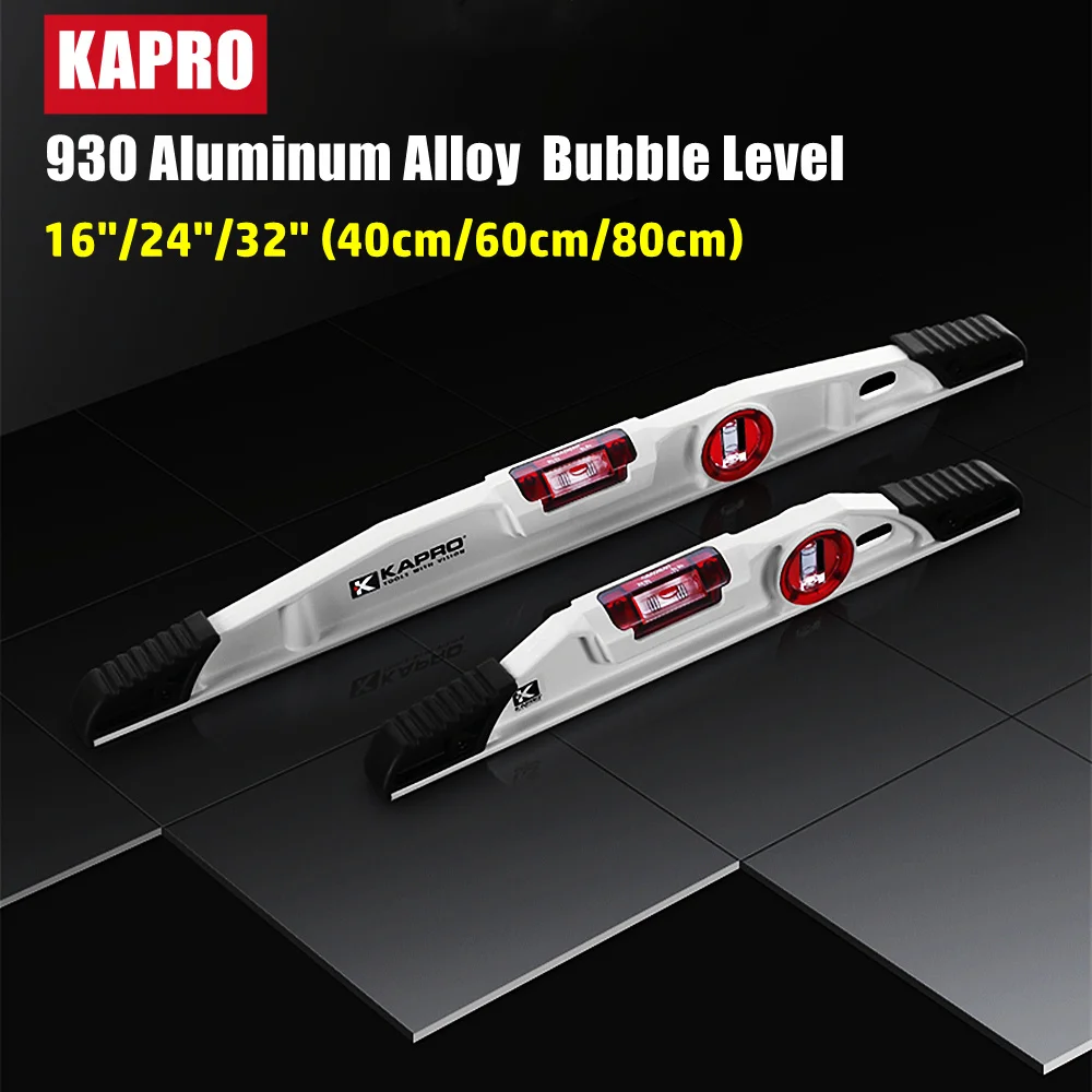 KAPRO 930 Original Heavy-duty Aluminum Alloy Red Bubble Level Inclinometer Level Measuring Tools Shock-absorbing Rubber Ruler