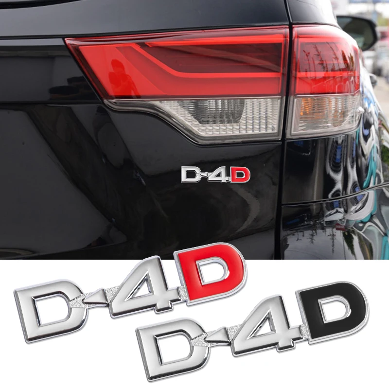 

3D Metal D4D Logo Emblem Letters Car Trunk Badge For Toyota Land Cruiser Corolla RAV4 Verso Prado Camry D4D Sticker Accessories