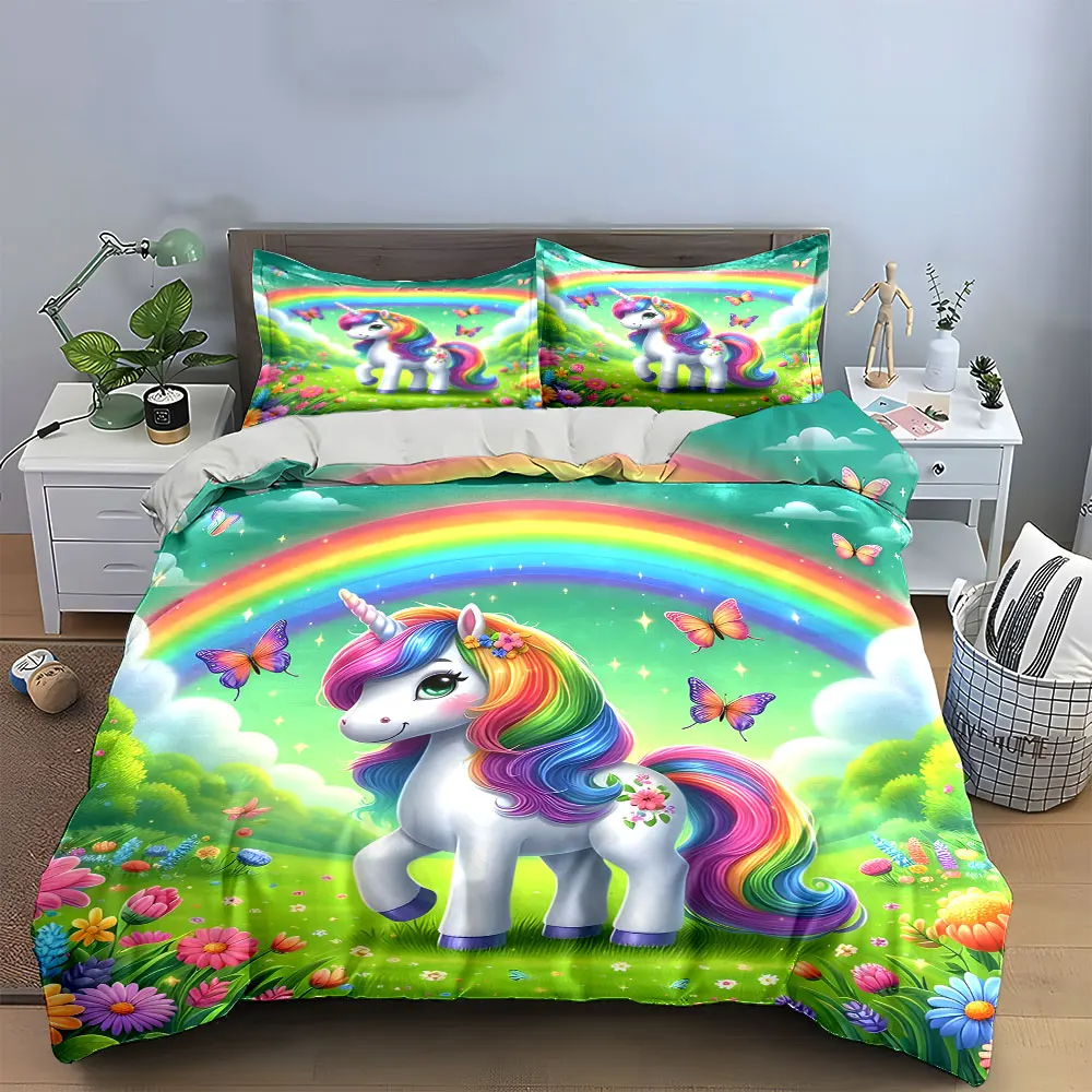 

Unicorn Gift Set for Kids Multiple sizes kid's and adults' bedroom Exquisite 3PC bedding set, gift
