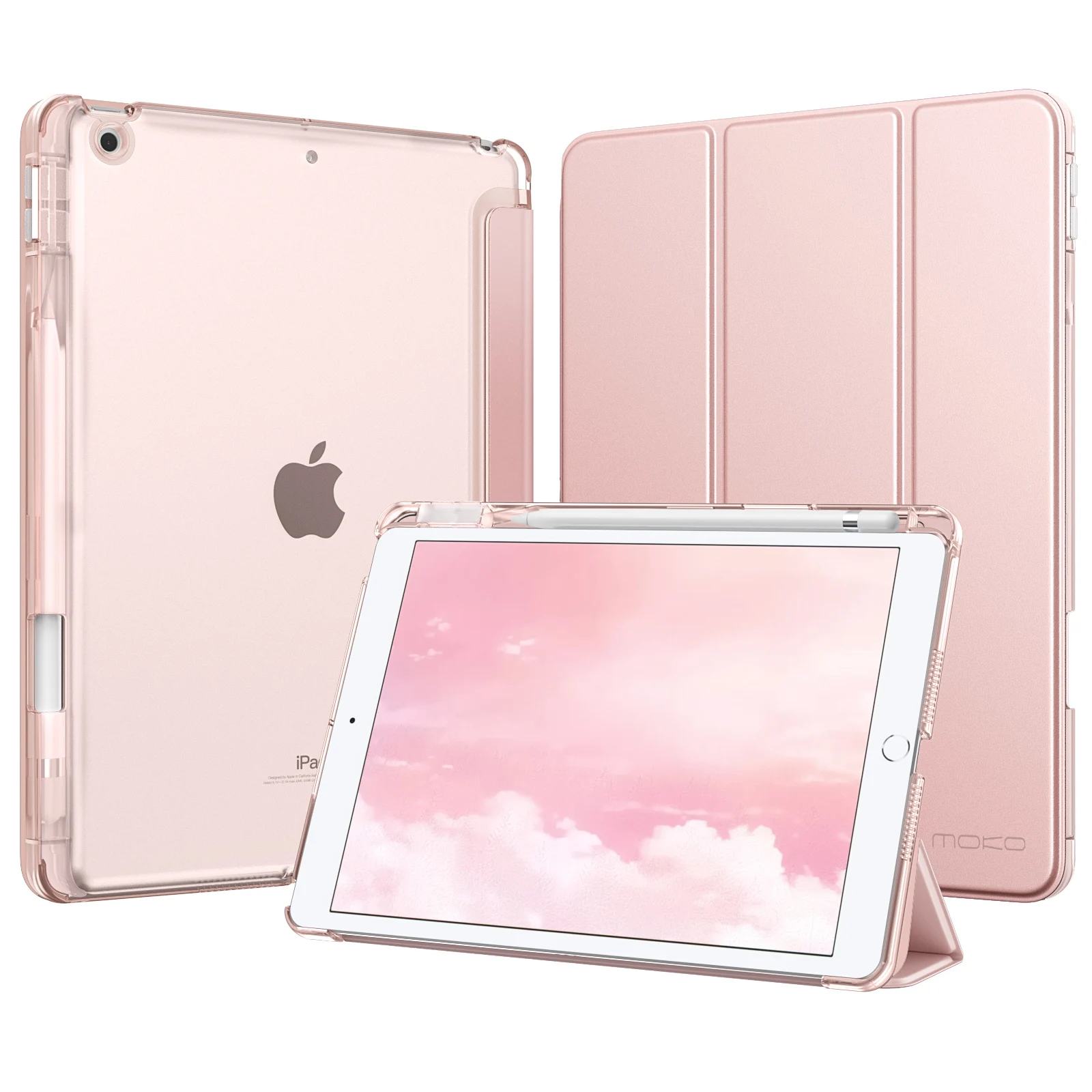 

For iPad 9th/8th/7th Generation Case 10.2-Inch 2021/2020/2019 with Pencil Holder Slim Light Trifold Smart Protective Cover