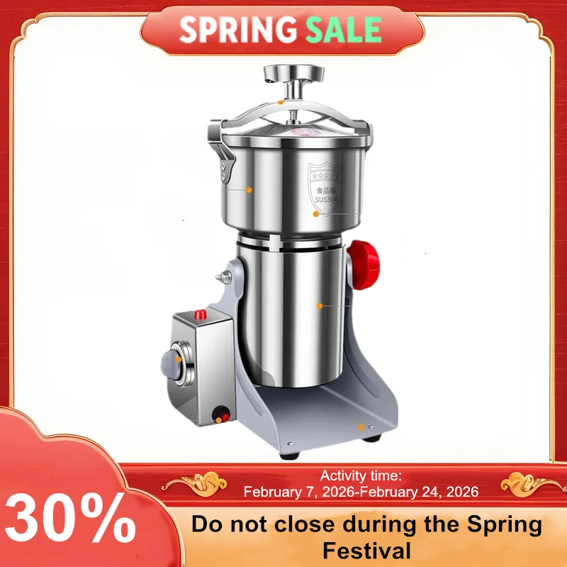 

1000G 110/220 Grinder Machine Grains Electric Herbal Coffee Powder Miller Dry Food High Speed Intelligent Spices Cereals Crusher