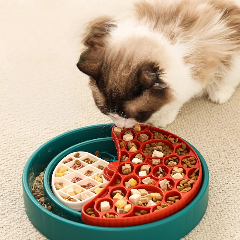 

Pet Feeder Puzzle Slow Food Bowl Three-layer Rotating Easy-to-clean Neck Guard 360 ° Rotating Slow Feeding Pet Slow Feeder