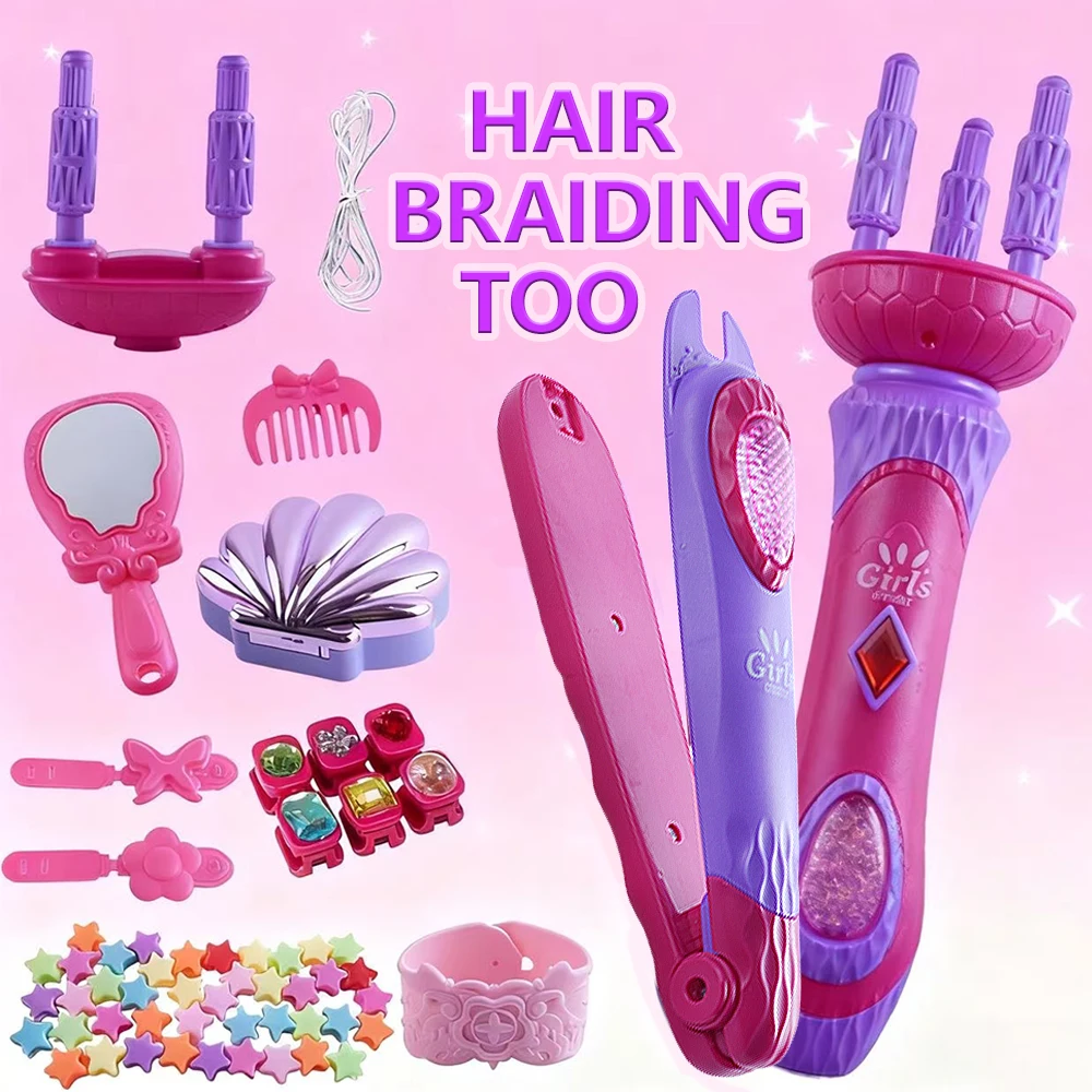 Bastone per editing dei capelli fai-da-te Giocattolo Intrecciatura Clip Stringa Bastone Macchina Gioielli Corda Perline Gemma Accessori Styling Ragazza Casa da gioco Regalo