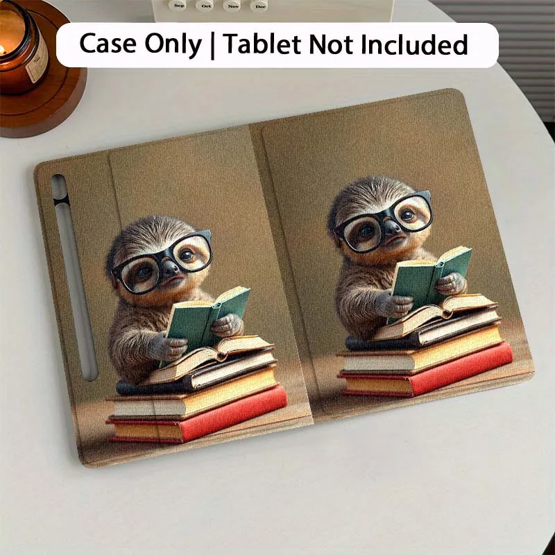 

Cartoon Sloth Reading Book Tablet Case For Samsung Galaxy Tab S7 S8 S9 S10 FE Plus 12.4 13.1 Inch