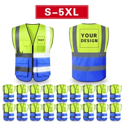 20 Pack Custom Logo Safety Vest , Construction Work Railway Coal Miners Builders Uniform Vest ANSI Class 2 Standard