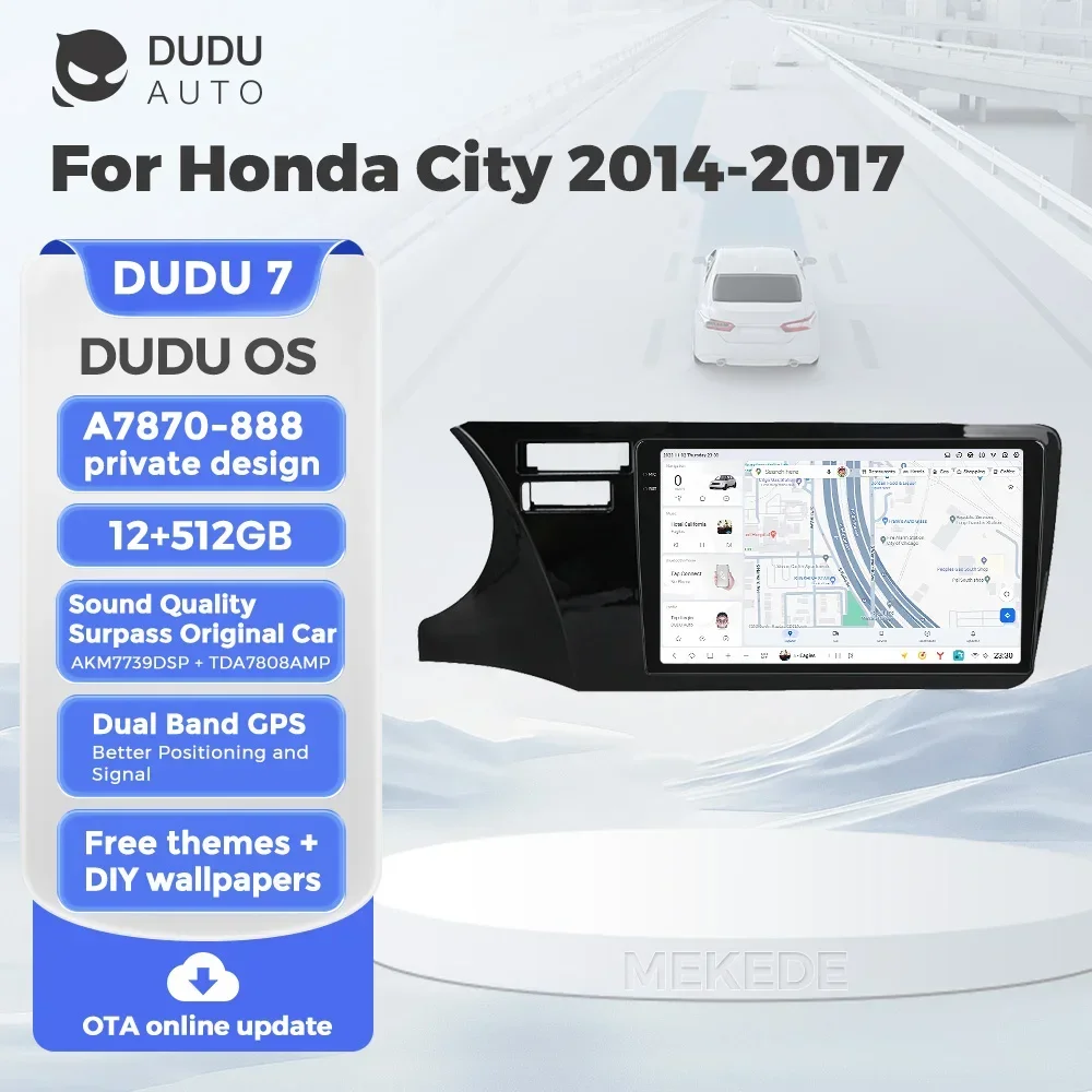 DUDU7 Carplay Monitor Android Auto Car Radio Audio Stereo Receiver Player For Honda City 2014-2017