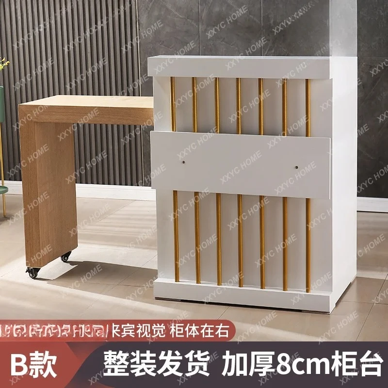 L Small Multi-Functional Telescopic Bar Counter for Women's Simple Modern Hair Salon and Clothing Store Cashier Counter