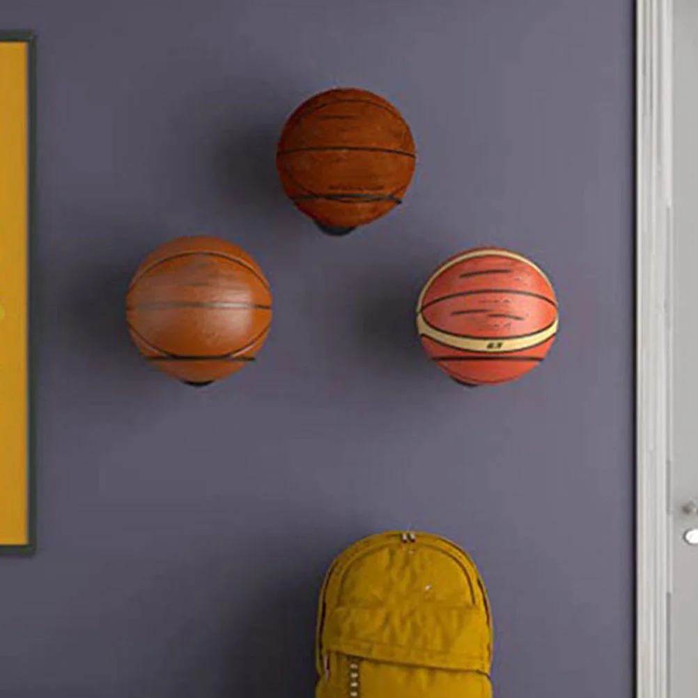 Soporte montado en la pared para baloncesto y fútbol, estante de almacenamiento negro para decoración del hogar, estante para habitación deportiva, fácil de instalar, 5 uds.