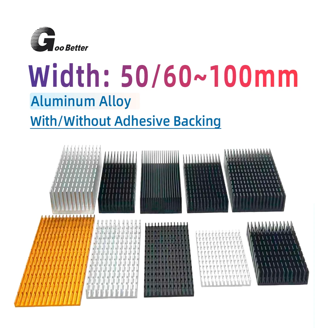 DIY Cooler Aluminum Radiator Grill Shape Radiator Radiator Chip for IC LED Power Transistor 40x40x30 ~ 100x101x20mm