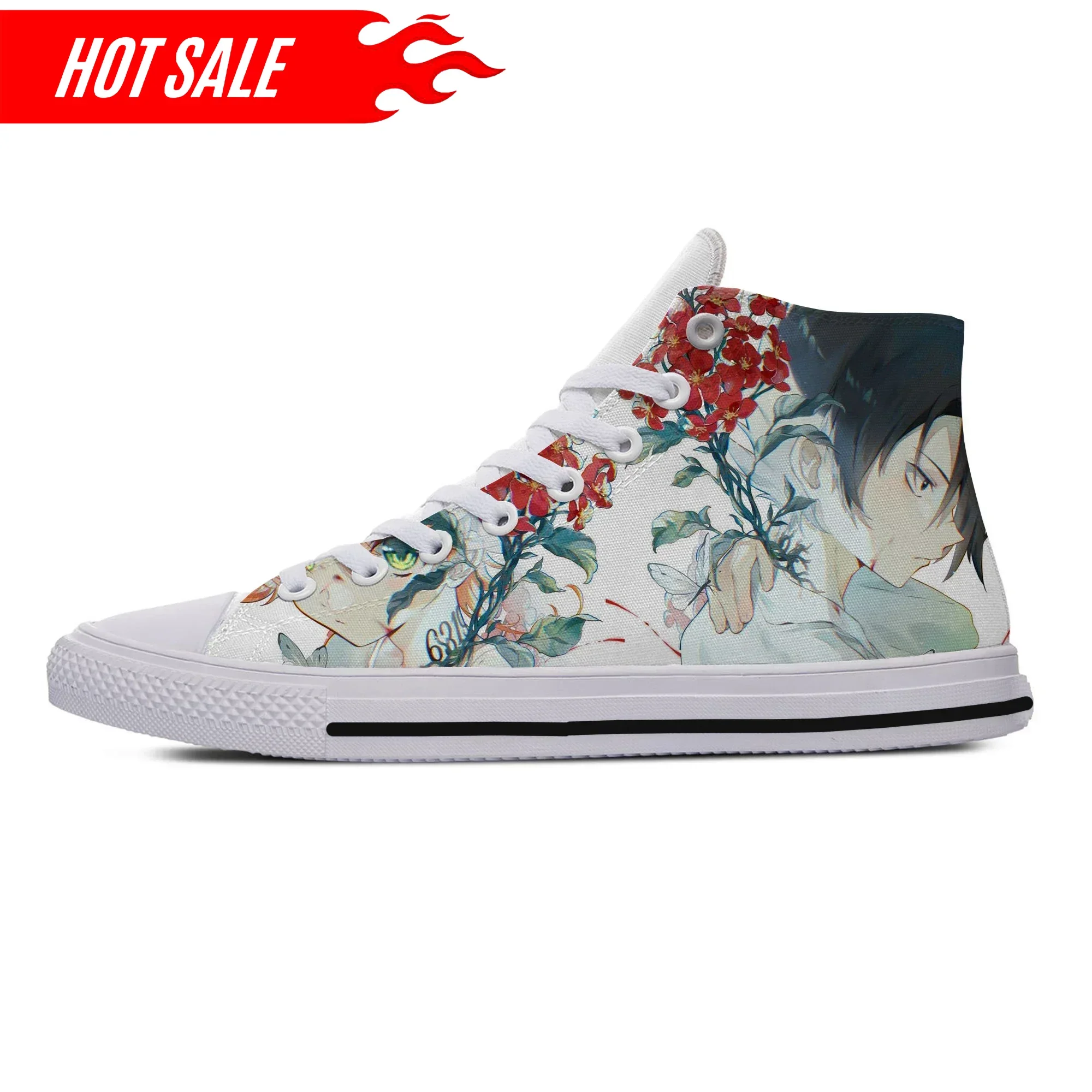 حار بارد الصيف أنيمي وعد ياكوسوكو نو نيفرلاند إيما راي نورمان النساء الرجال خفيفة الوزن الأزياء عالية مساعدة الأحذية القماشية